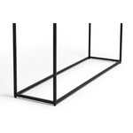 Modern Black Narrow Hallway Console Table with Copper Textured Wood Top - Furniture > Living Room