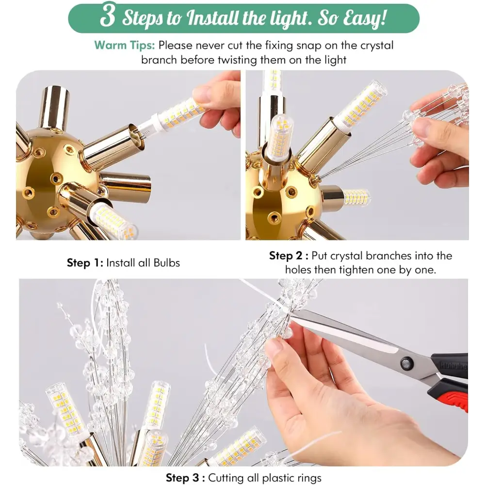 Modern Crystal Chandelier Firework 8 Lights - Home & Garden > Lighting > Night Lights & Ambient Lighting