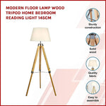 Modern Floor Lamp Wood Tripod Home Bedroom Reading Light 145cm - Home & Garden > Lighting