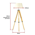 Modern Floor Lamp Wood Tripod Home Bedroom Reading Light 145cm - Home & Garden > Lighting
