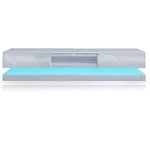 Modern High Gloss LED RGB TV Entertainment Unit with Storage 220cm - White - Furniture > Living Room > TV Units