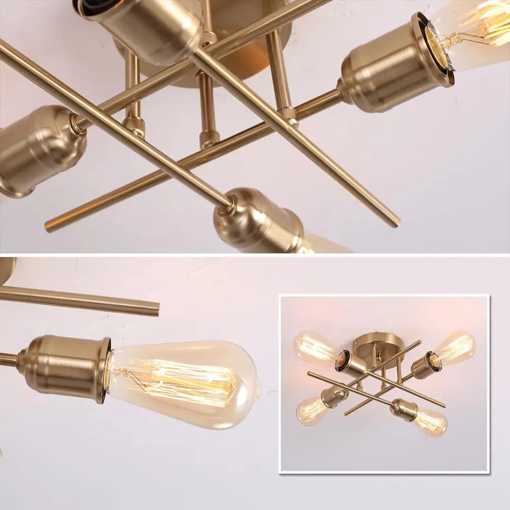 Modern Industrial Chandelier 4 Light Black - Home & Garden > Lighting