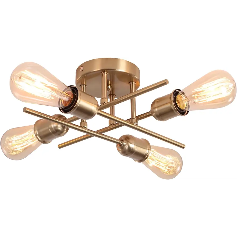 Modern Industrial Chandelier 4 Light Black - Home & Garden > Lighting