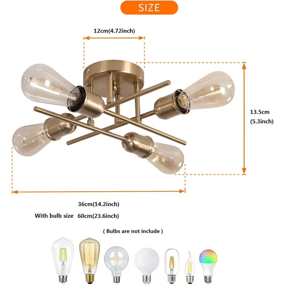 Modern Industrial Chandelier 4 Light Black - Home & Garden > Lighting