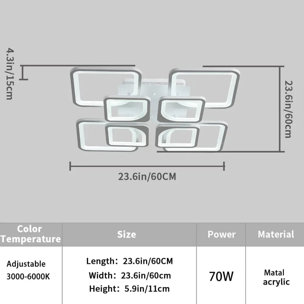 Modern LED Ceiling Light Dimmable with Remote Control - Home & Garden > Lighting