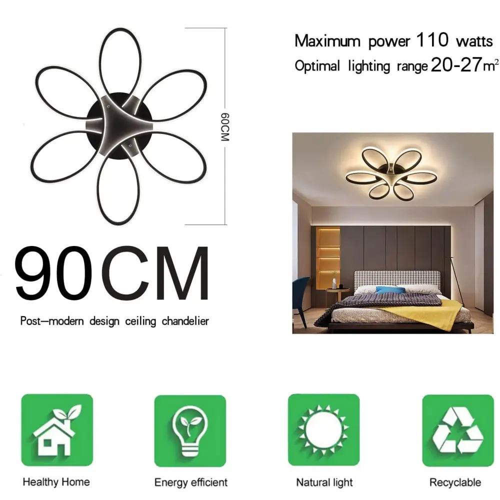 Modern LED Chandelier Light Fixture (90 cm) - Home & Garden > Lighting