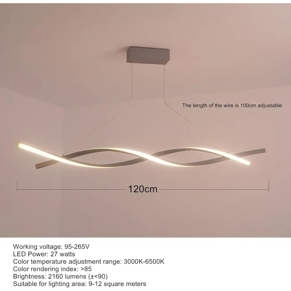 Modern LED Chandelier Lighting (Grey L120cm) - Home & Garden > Lighting