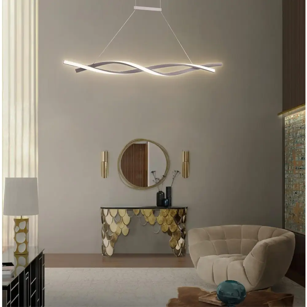 Modern LED Chandelier Lighting (Grey L120cm) - Home & Garden > Lighting