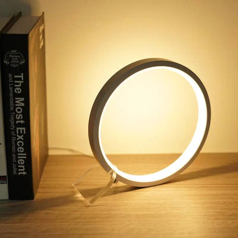 Modern LED Ring Desk Lamp - USB Powered 3 Color Modes Dimmable - Home & Garden > Lighting > Night Lights & Ambient