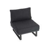 Modern Outdoor 7 Piece Lounge Set with Slatted Polywood Design Tables - Furniture > Outdoor