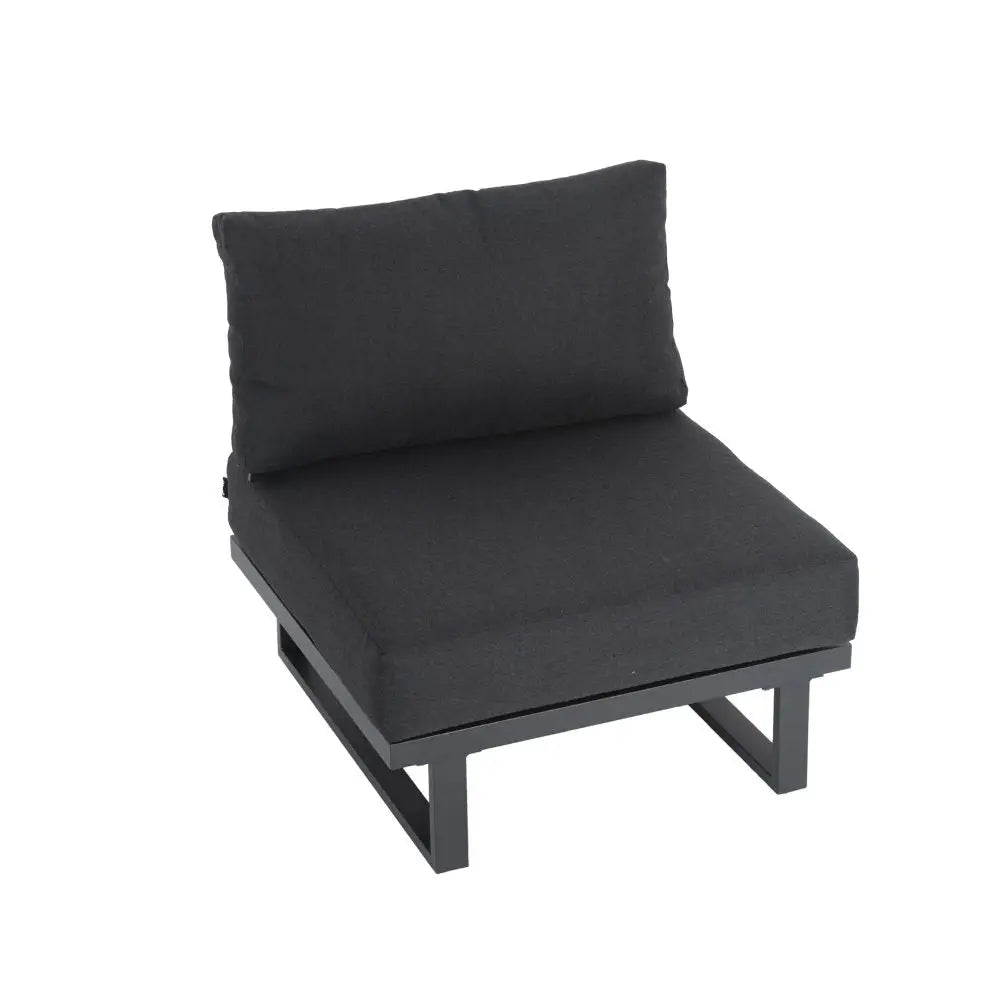 Modern Outdoor 7 Piece Lounge Set with Slatted Polywood Design Tables - Furniture > Outdoor