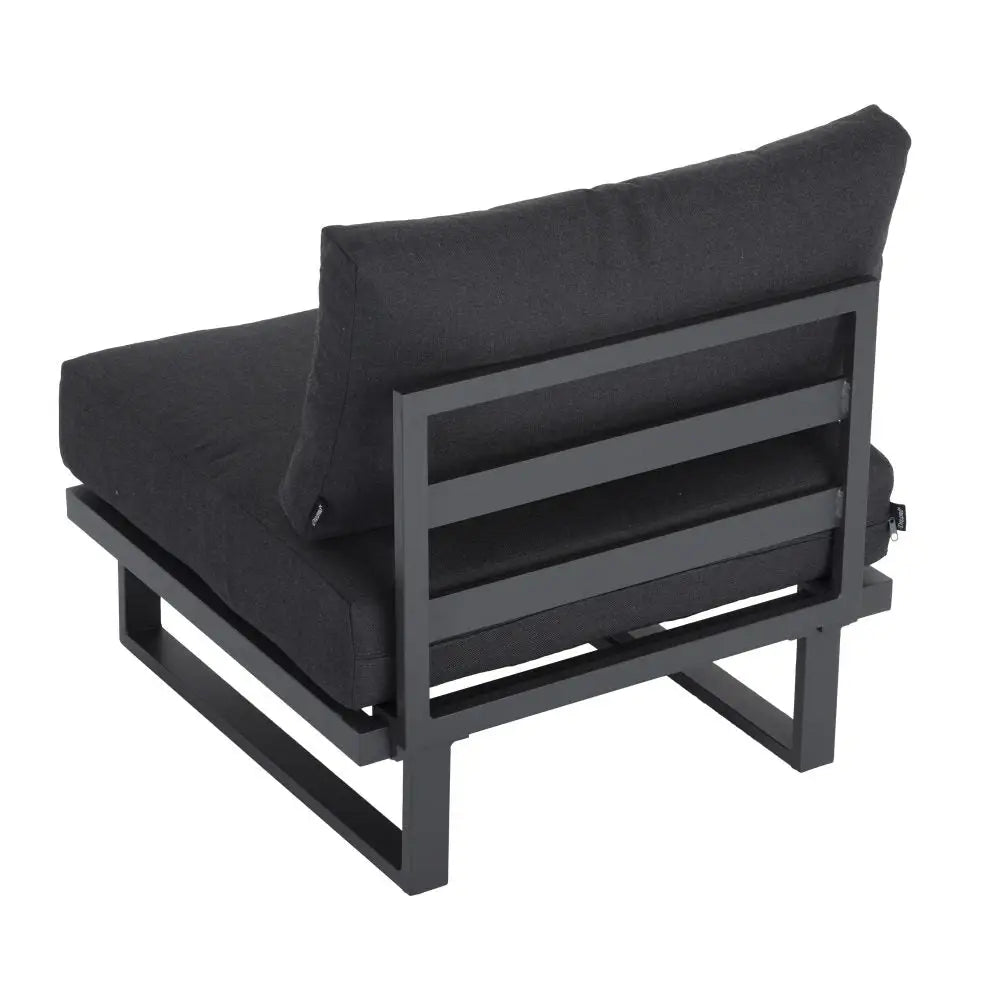Modern Outdoor 7 Piece Lounge Set with Slatted Polywood Design Tables - Furniture > Outdoor