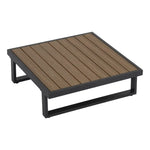 Modern Outdoor 7 Piece Lounge Set with Slatted Polywood Design Tables - Furniture > Outdoor
