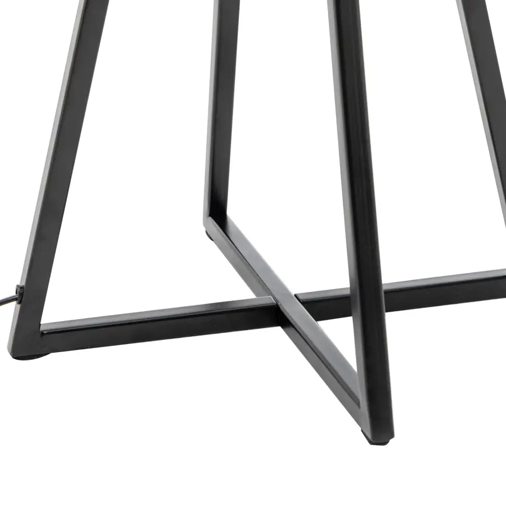 Modern Scandi Metal Dimmable Table Desk Lamp w/ Linen Shade - Matte Black - Home & Garden > Lighting