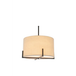 Modern Scandi Metal Hanging Pendant Lamp w/ Linen Shade Light - Matte Black - Home & Garden > Lighting