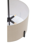 Modern Scandi Metal Hanging Pendant Lamp w/ Linen Shade Light - Matte Black - Home & Garden > Lighting