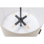 Modern Scandi Metal Hanging Pendant Lamp w/ Linen Shade Light - Matte Black - Home & Garden > Lighting