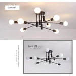 Modern Semi Flush Chandelier 8 Light Black - Home & Garden > Lighting