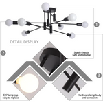 Modern Semi Flush Chandelier 8 Light Black - Home & Garden > Lighting