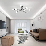 Modern Semi Flush Chandelier 8 Light Black - Home & Garden > Lighting