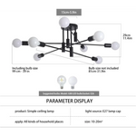 Modern Semi Flush Chandelier 8 Light Black - Home & Garden > Lighting