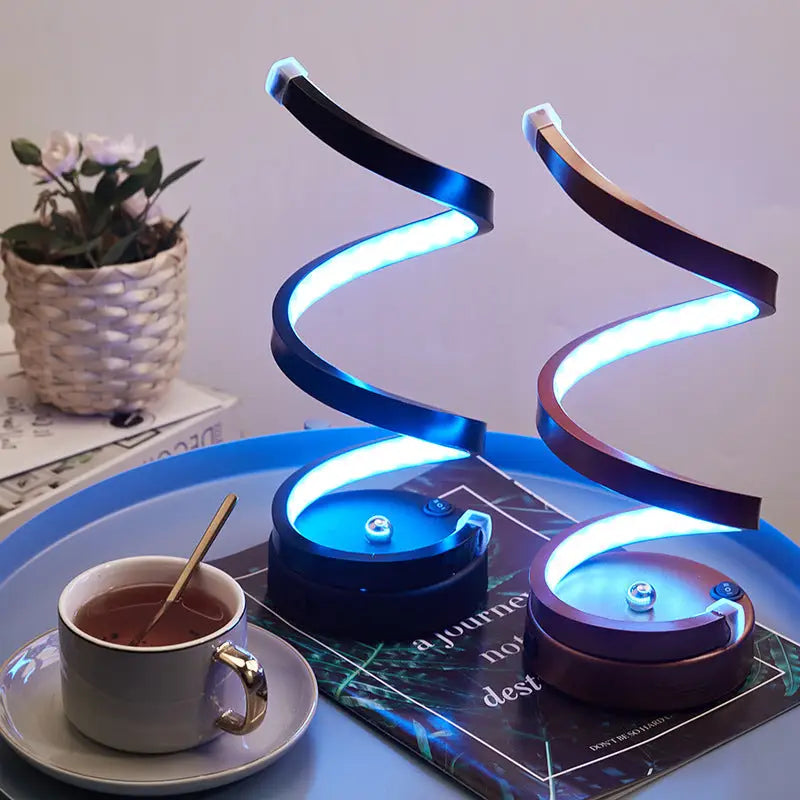 Modern Spiral LED Table Lamp - Dimmable 3 Light Modes(white) - Gift & Novelty > Novelty > Novelty Gifts