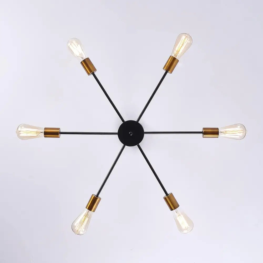 Modern Sputnik Chandelier Black Gold E27 Bulbs - Home & Garden > Lighting