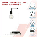 Modern Table lamp Desk Light Bedside Bedroom Black - Home & Garden > Lighting