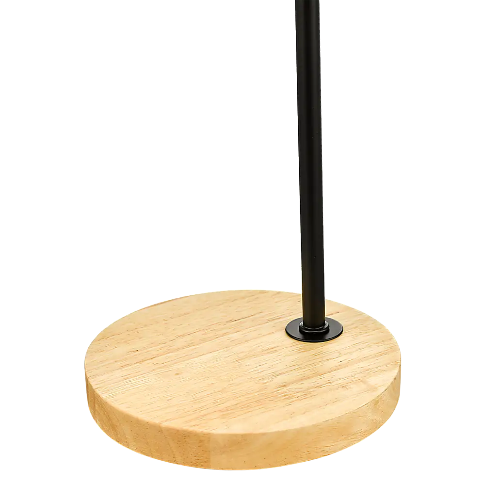 Modern Table lamp Desk Light Timber Base Bedside Bedroom Black - Home & Garden > Lighting