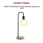 Modern Table lamp Desk Light Timber Base Bedside Bedroom Black - Home & Garden > Lighting