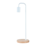 Modern Table lamp Desk Light Timber Base Bedside Bedroom White - Home & Garden > Lighting