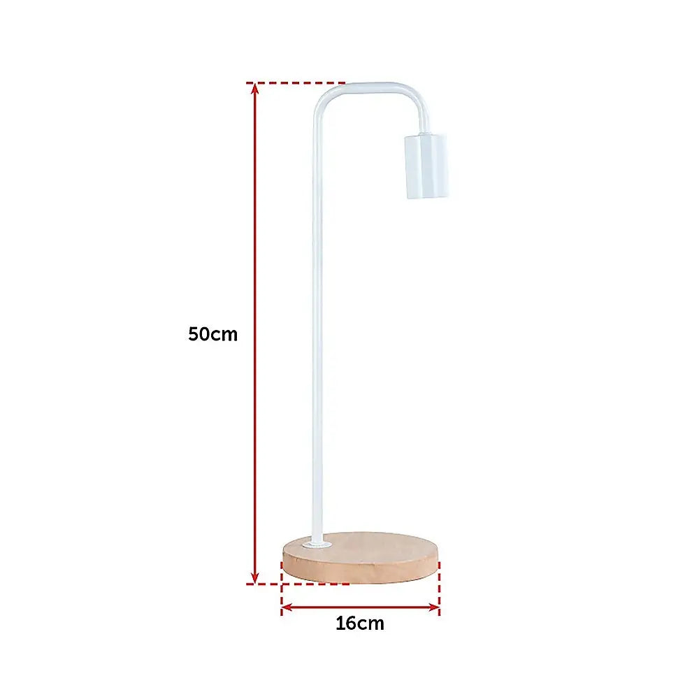 Modern Table lamp Desk Light Timber Base Bedside Bedroom White - Home & Garden > Lighting