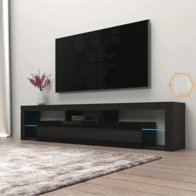Modern TV Living Room Furniture 200cm Black - Furniture > Living Room
