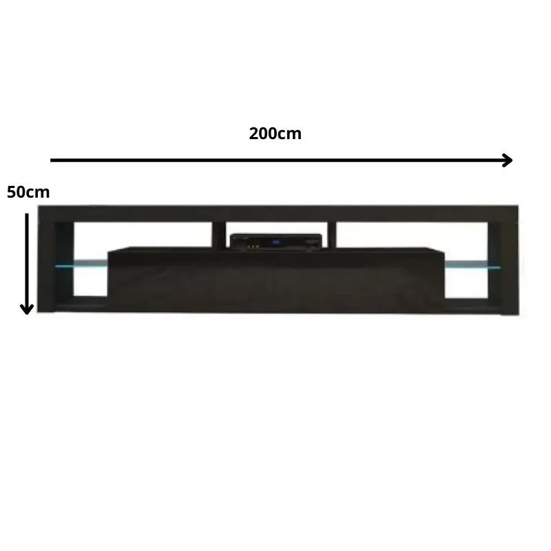 Modern TV Living Room Furniture 200cm Black - Furniture > Living Room