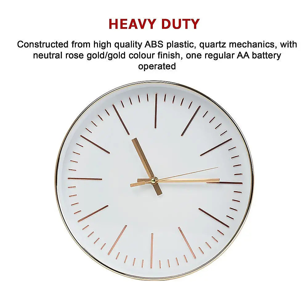 Modern Wall Clock Silent Non-Ticking Quartz Battery Operated Gold - Home & Garden > Decor