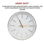 Modern Wall Clock Silent Non-Ticking Quartz Battery Operated Gold - Home & Garden > Decor