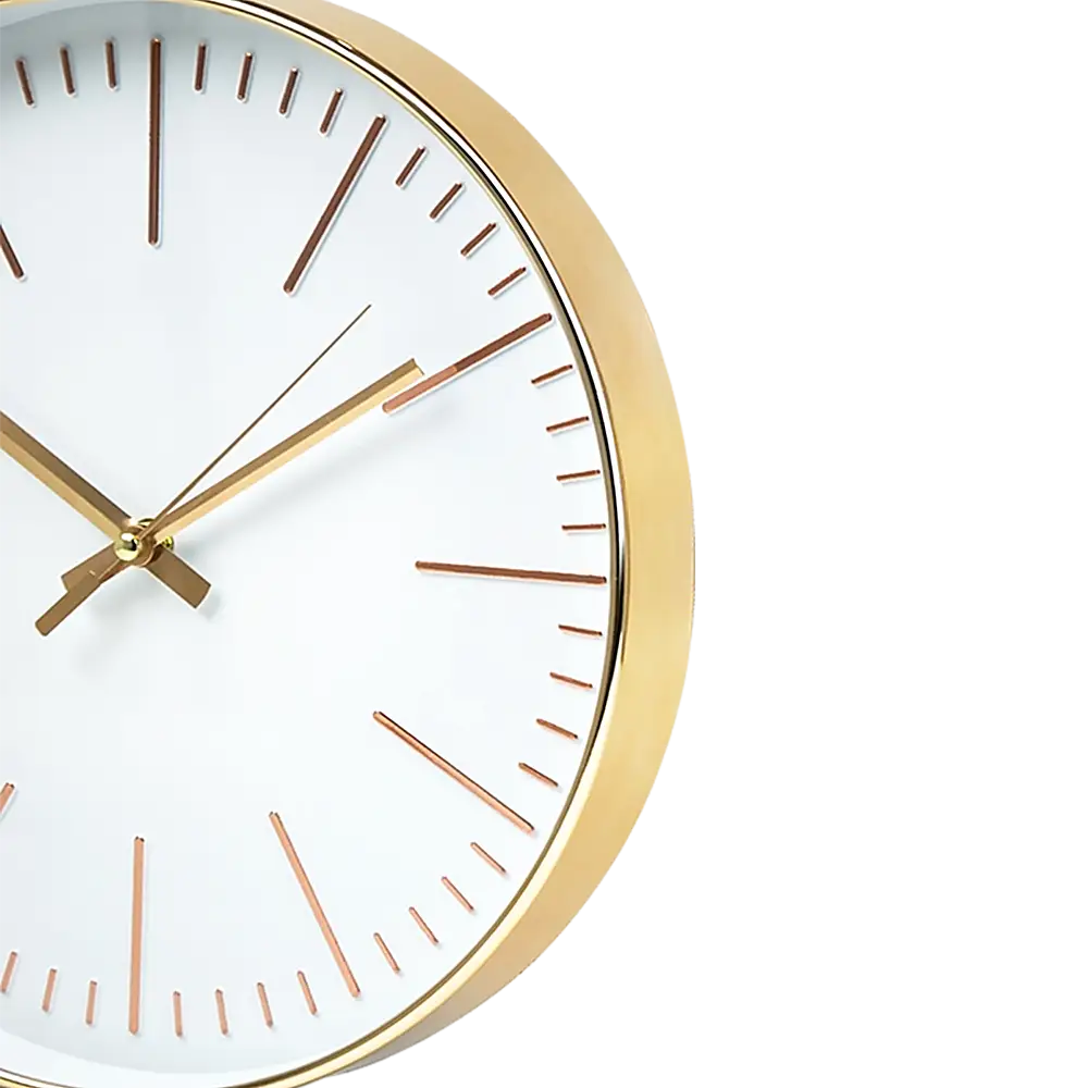 Modern Wall Clock Silent Non-Ticking Quartz Battery Operated Gold - Home & Garden > Decor