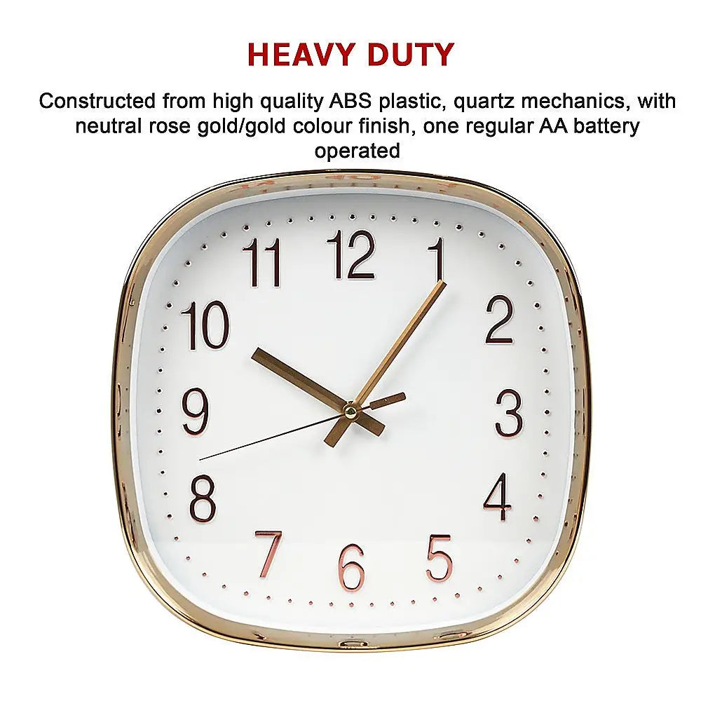Modern Wall Clock Silent Non-Ticking Quartz Battery Operated Gold - Home & Garden > Decor