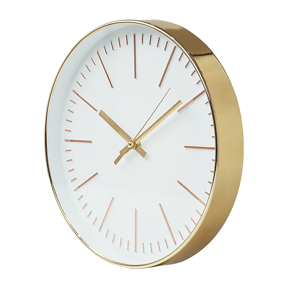 Modern Wall Clock Silent Non-Ticking Quartz Battery Operated Gold - Home & Garden > Decor