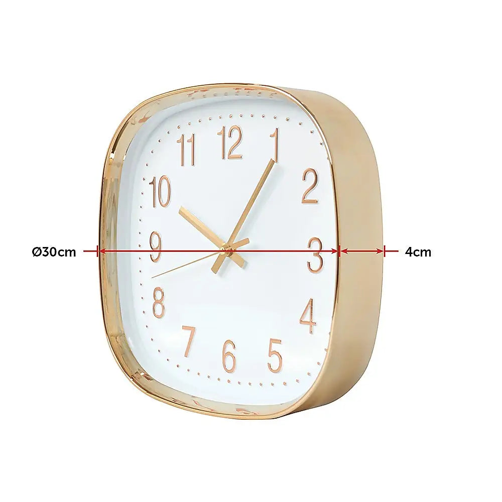 Modern Wall Clock Silent Non-Ticking Quartz Battery Operated Gold - Home & Garden > Decor