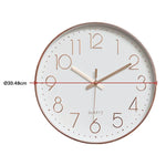 Modern Wall Clock Silent Non-Ticking Quartz Battery Operated Rose Gold - Home & Garden > Decor