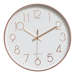 Modern Wall Clock Silent Non-Ticking Quartz Battery Operated Rose Gold - Home & Garden > Decor