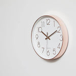 Modern Wall Clock Silent Non-Ticking Quartz Battery Operated Rose Gold - Home & Garden > Decor