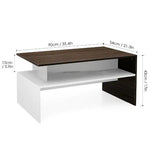 Modern White And Brown Wooden Coffee Table With Shelf - Furniture > Living Room > Coffee Tables