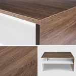 Modern White And Brown Wooden Coffee Table With Shelf - Furniture > Living Room > Coffee Tables
