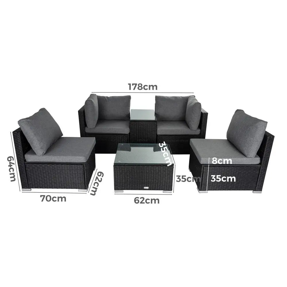 Modular Outdoor Wicker Lounge Set - Furniture > Outdoor
