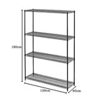 Modular Wire Storage Shelf 1200 x 600 x 1800mm Steel Shelving - Furniture > Office