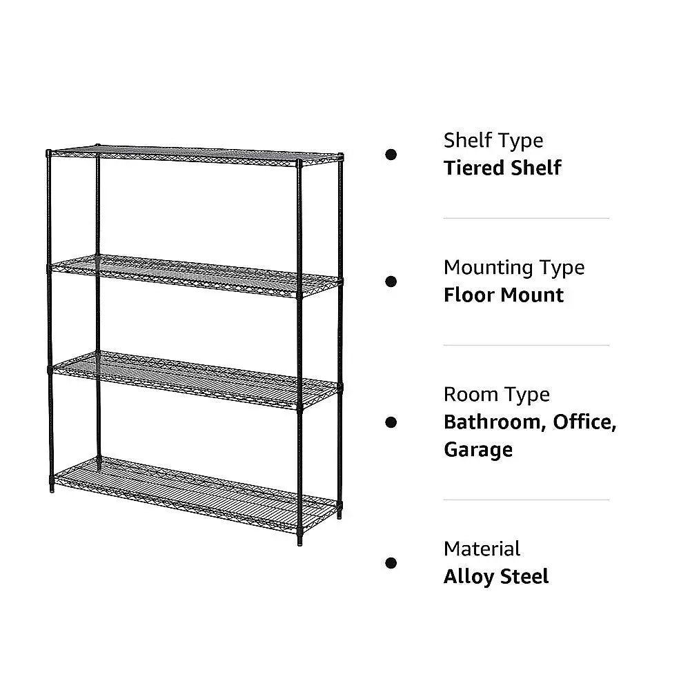 Modular Wire Storage Shelf 1200 x 600 x 1800mm Steel Shelving - Furniture > Office