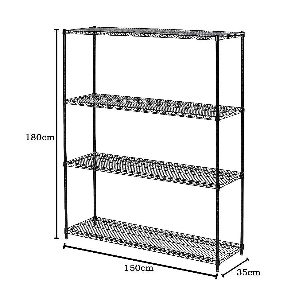 Modular Wire Storage Shelf 1500 x 350 x 1800mm Steel Shelving - Furniture > Office