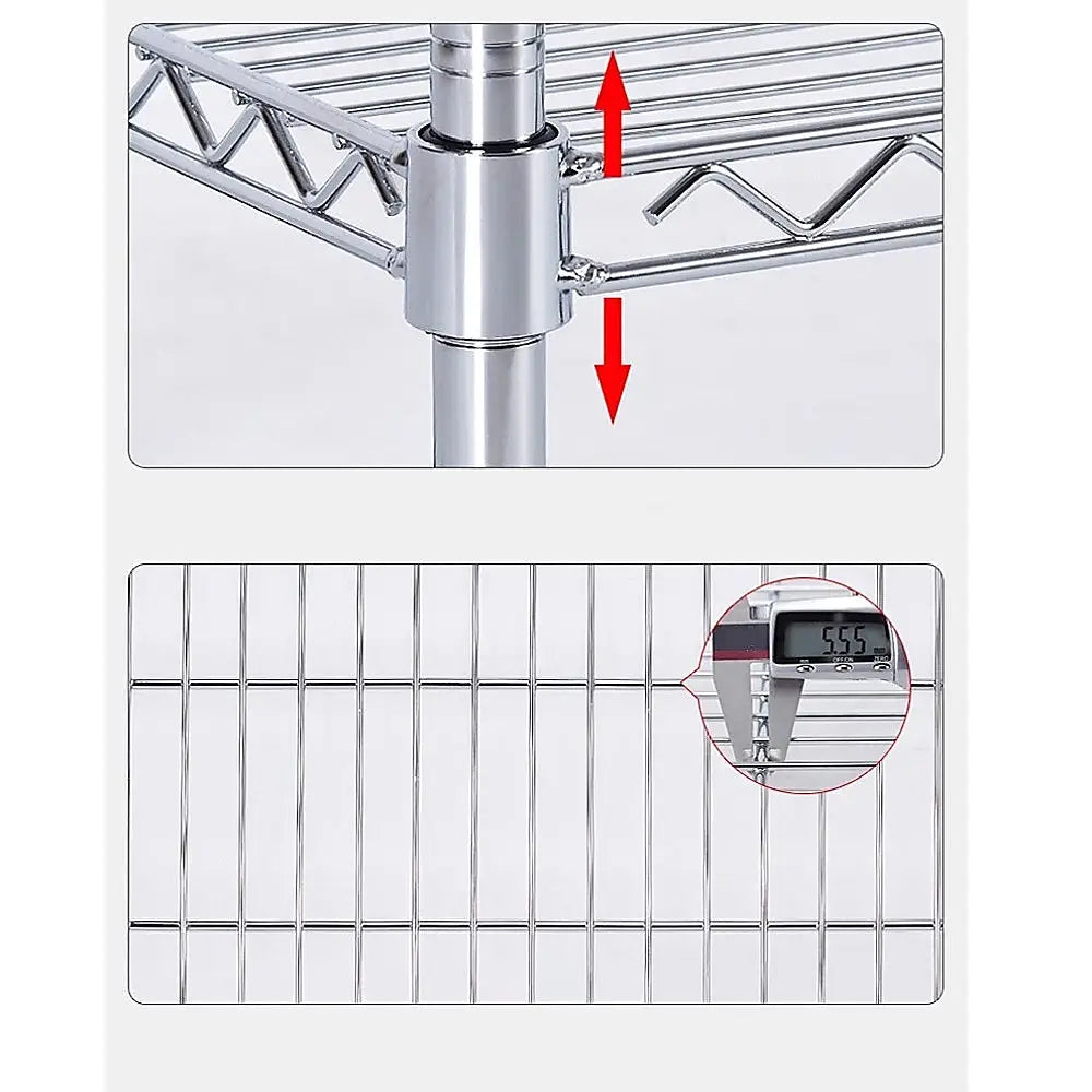 Modular Wire Storage Shelf 1500 x 600 x 1800mm Steel Shelving - Furniture > Office